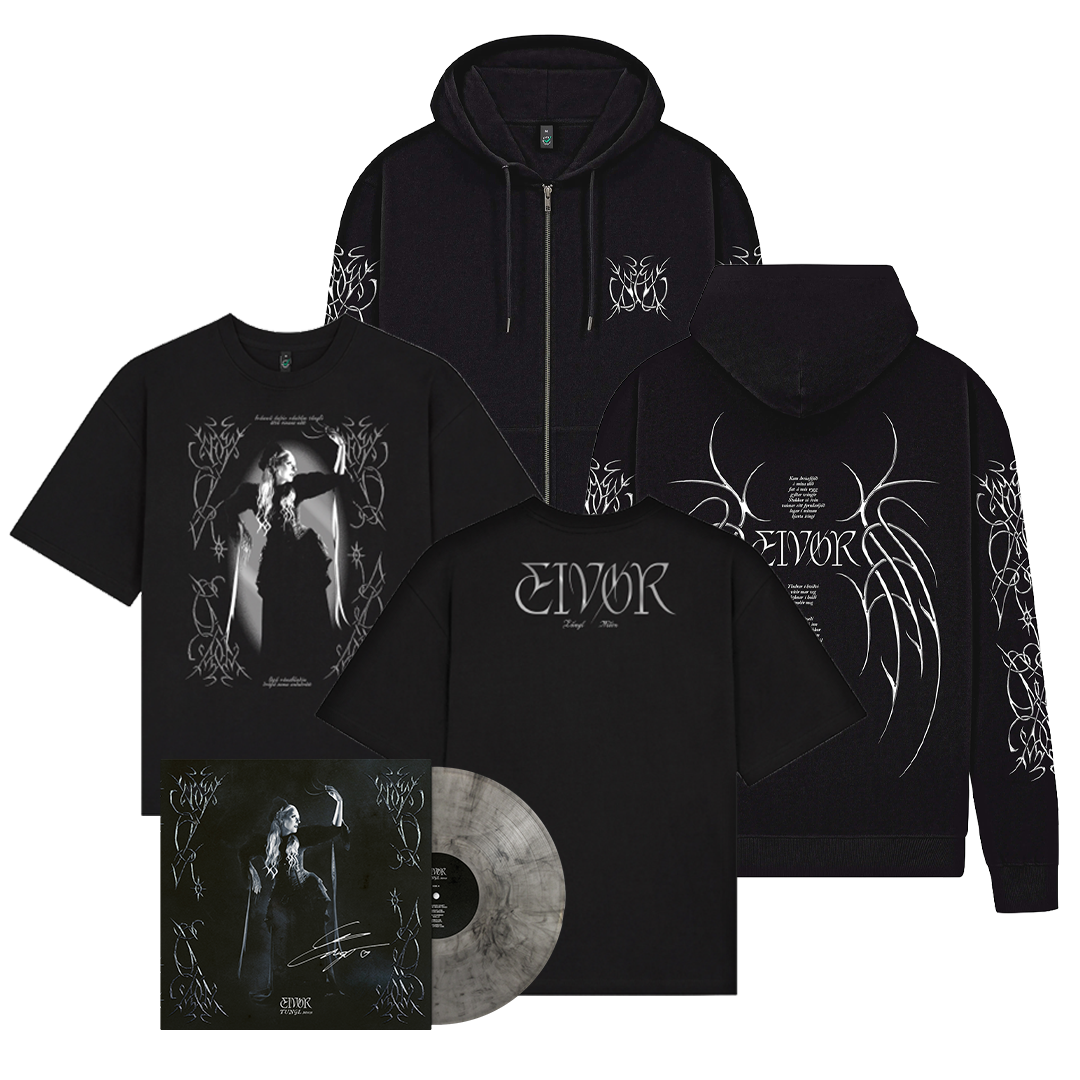 TUNGL – Signature Edition - Artist Edition LP (SIGNED) + Drekafljóð Hoodie + Tungl T-Shirt (Liquid Silver)